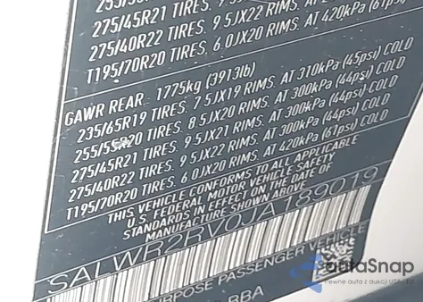 2018 Land Rover Range Rover Sport Hse z USA, uszkodzony, nr VIN SALWR2RV0JA189019